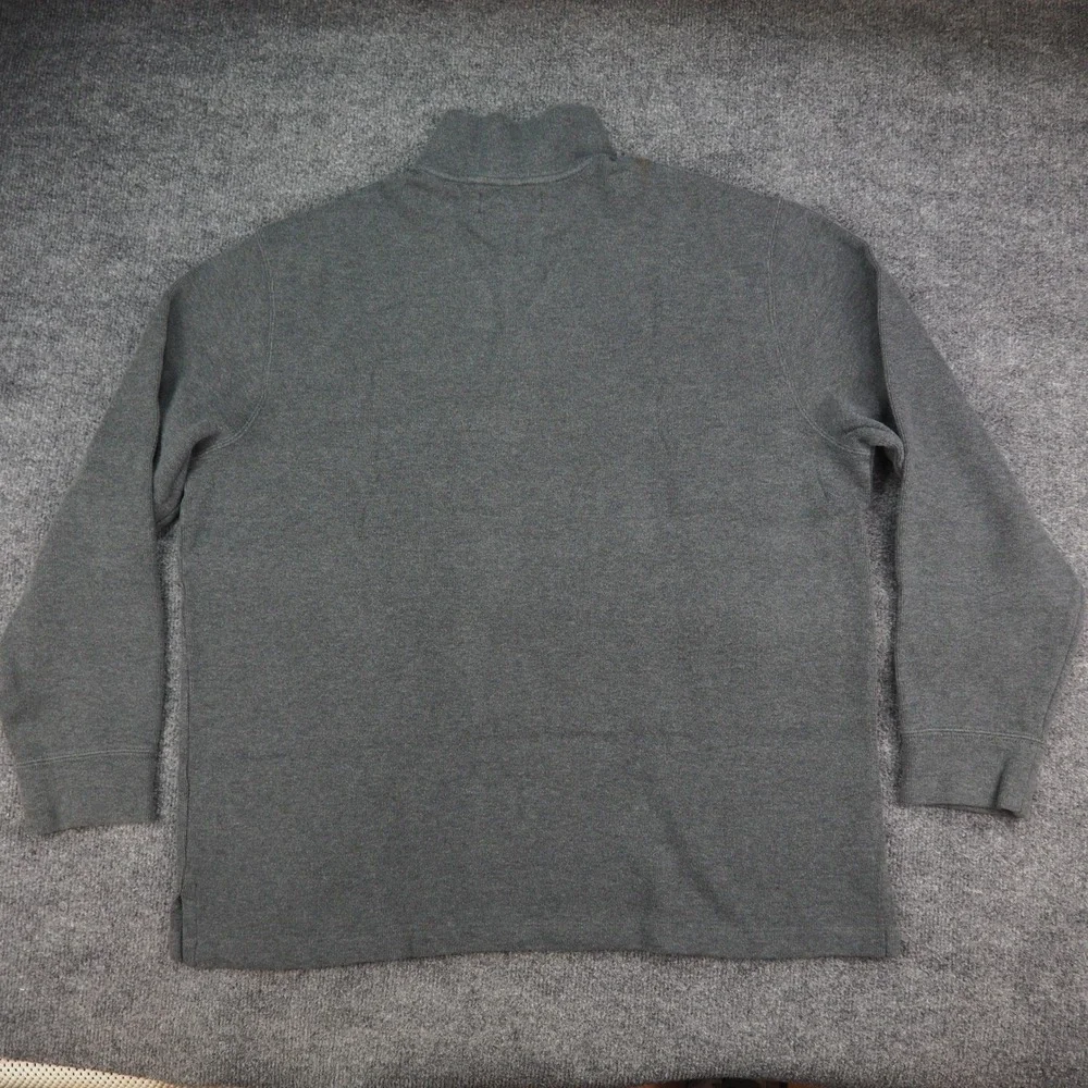 Polo Ralph Lauren Pullover Mens XL Quarter Zip Gray Solid Preppy Classic Sweater